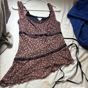 Renee C. Pink and Black Patterned Top